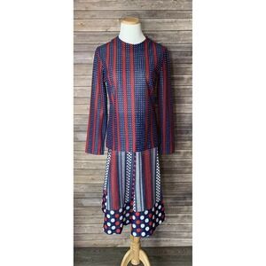 Vintage Howard Wolf Skirt Top Shirt Set Red‎ Blue Retro Mod Style 4th of July